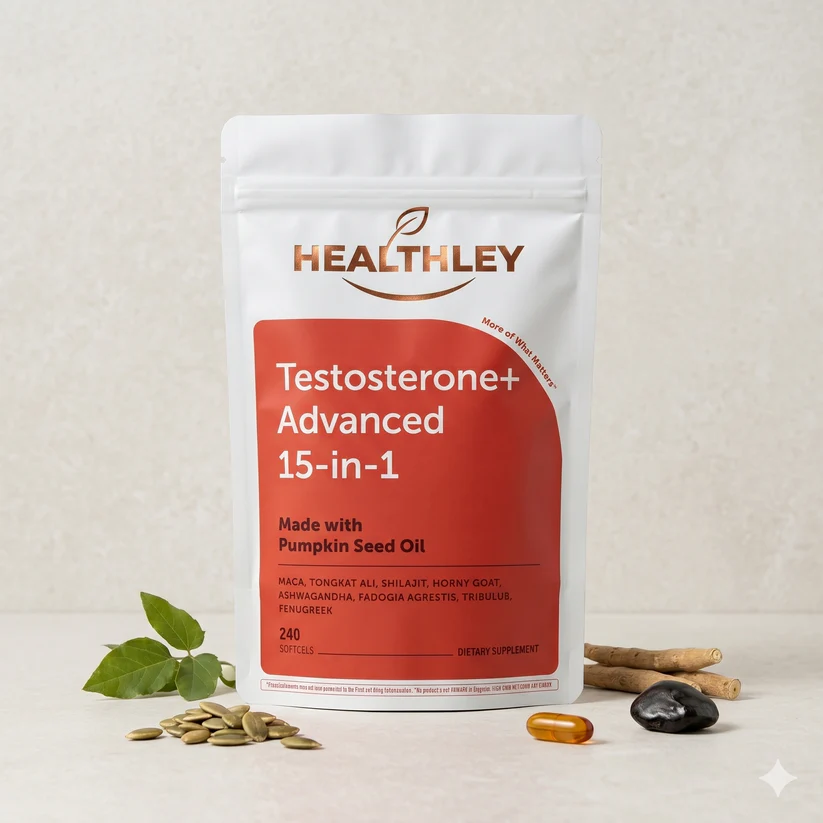 Healthley™ Testosterone+ Advanced 15-in-1 with Pumpkin Seed Oil