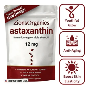 ZionsOrganics Astaxanthin Triple Strength 12mg